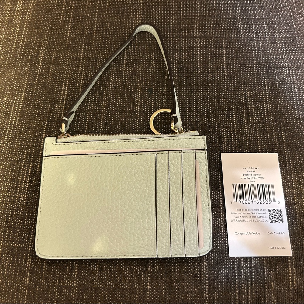 Kate Spade Cardholder Adjustable Strap Mini Purse Wristlet Crisp Sky Blue - Picture 5 of 6